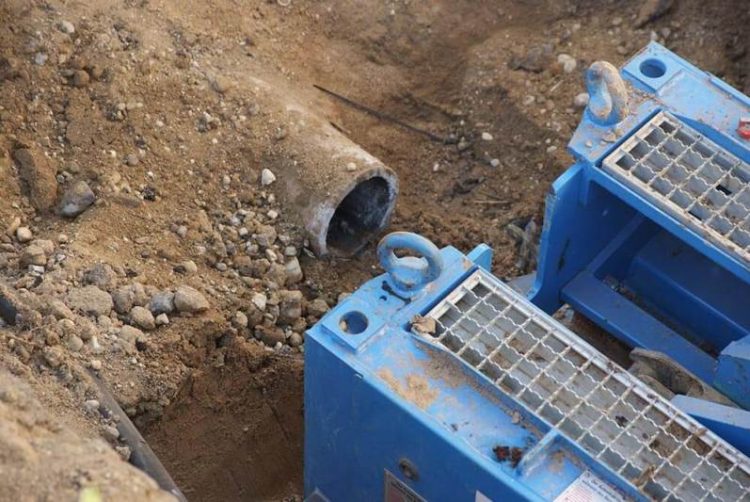 Renewal of an asbestos cement sewage pressure line with GRUNDOBURST 800G